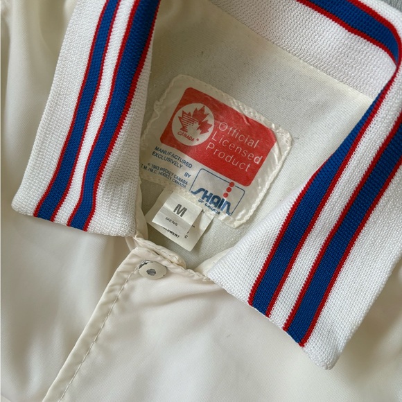 Vintage Team Canada 80s Varsity Bomber Jacket Size Medium IIHF Made By Shain - Picture 9 of 9